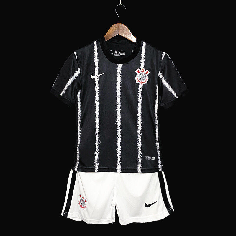 Kit Camisa  Corinthians - Infantil 2021 Jogo 2