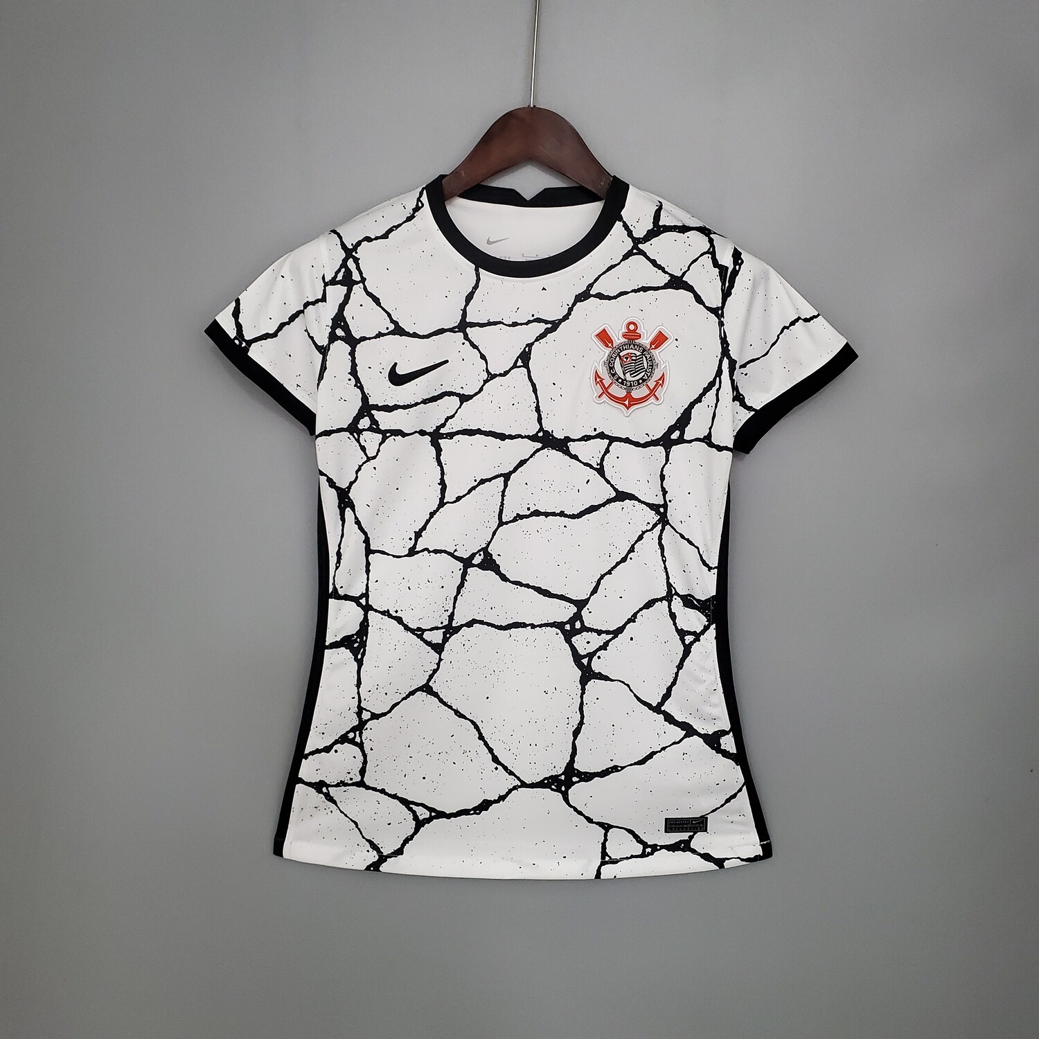 Camisa Corinthians I 21/22 Torcedor Nike Feminina - Branco+Preto