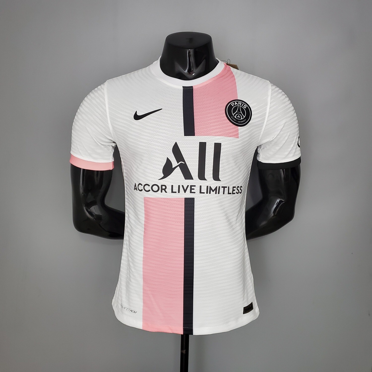 Camisa Nike PSG  2020/21 Jogador Masculina Rosa e Branca