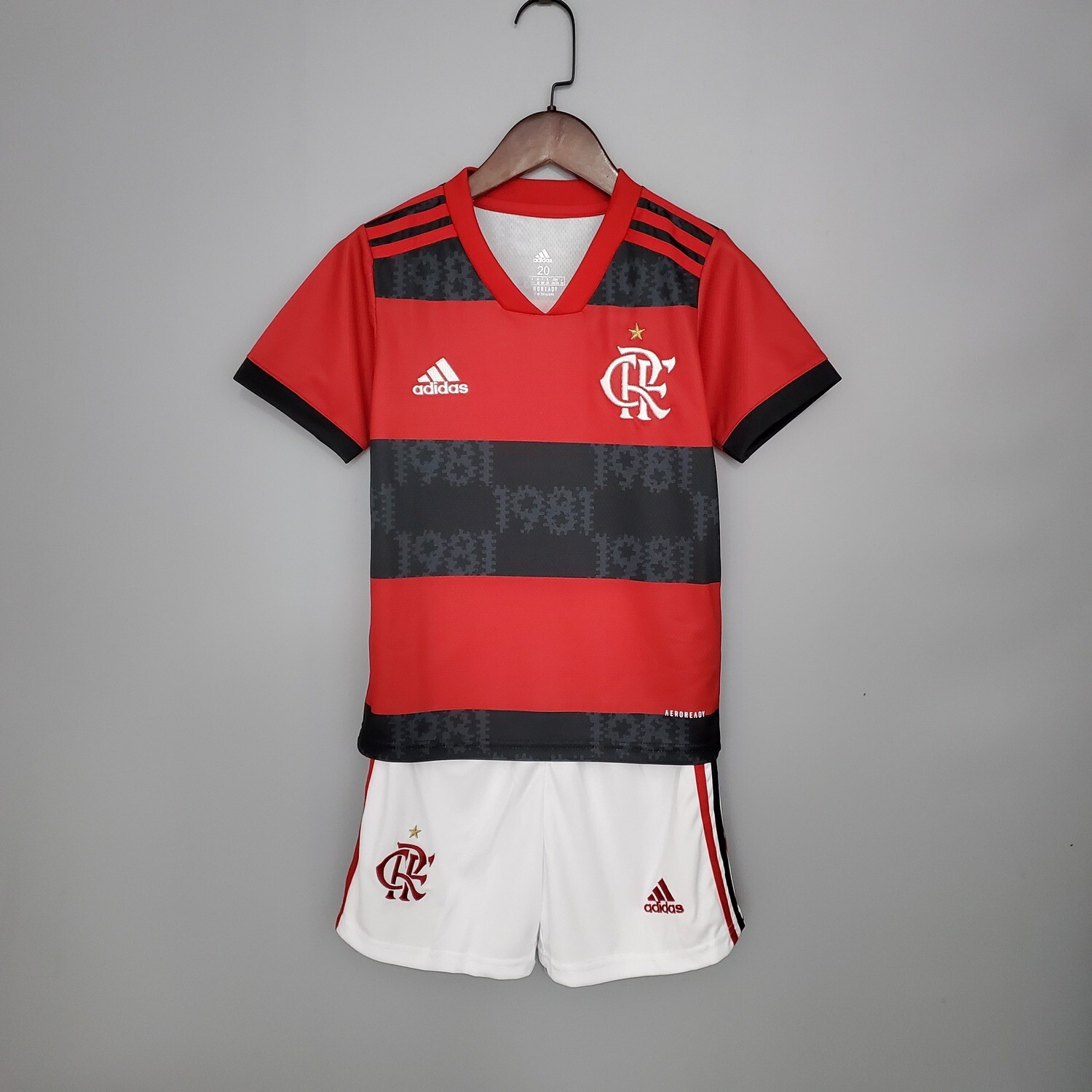 kit Camisa Infantil  Adidas Flamengo I 2021 Jogo 1
