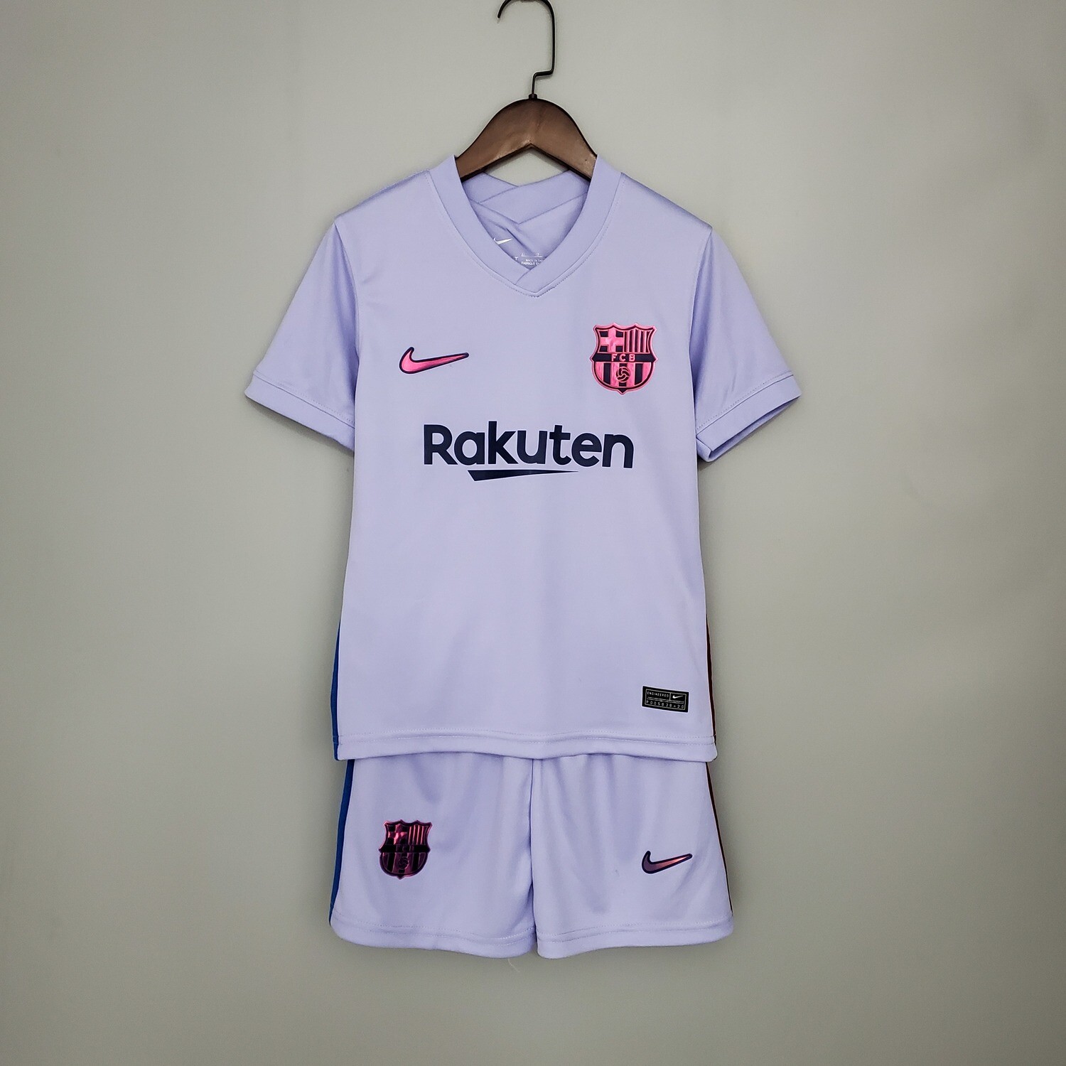 kit Camisa Infantil Barcelona 2021-2022 Nike Jogo 2