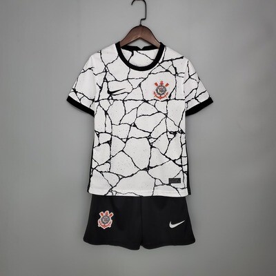 kit Camisa Corinthians Infantil 2021 Home