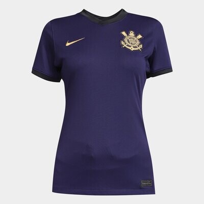 Camisa Corinthians III 21/22  Torcedor Nike Feminina - Roxo+Preto
