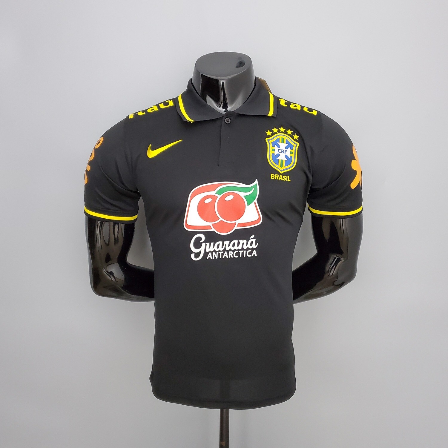 Camisa Polo Seleção Brasileira 2021 Preta  Patrocínios