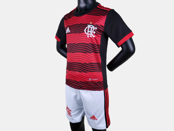 kit Camisa Infantil  Adidas Flamengo I 2022-2023 Jogo 1