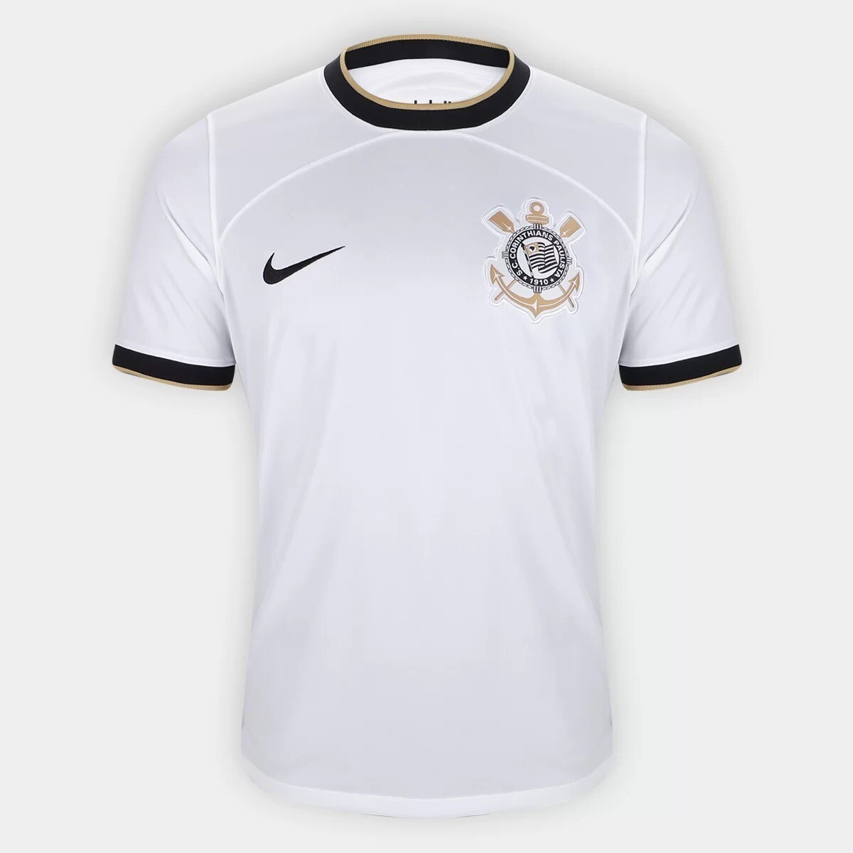 Camisa Corinthians I 22/23  Torcedor Nike Masculina - Branco+Preto
