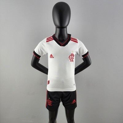 kit Camisa Infantil  Adidas Flamengo II 2022/23 Jogo 2