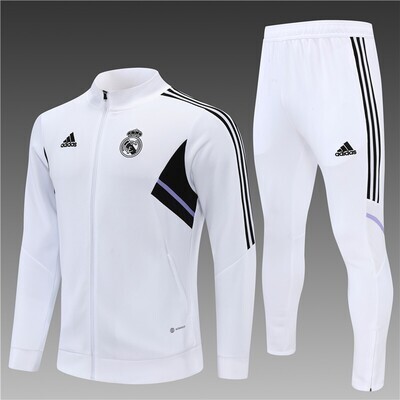 Kit Agasalho Adidas Real Madrid 2022/2023 Branco 