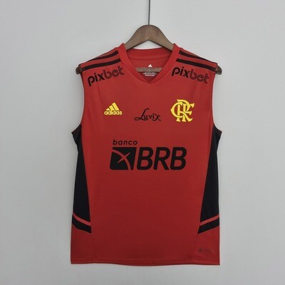 Camisa Regata Flamengo Treino 2022/23 Adidas Masculina - Patrocínios