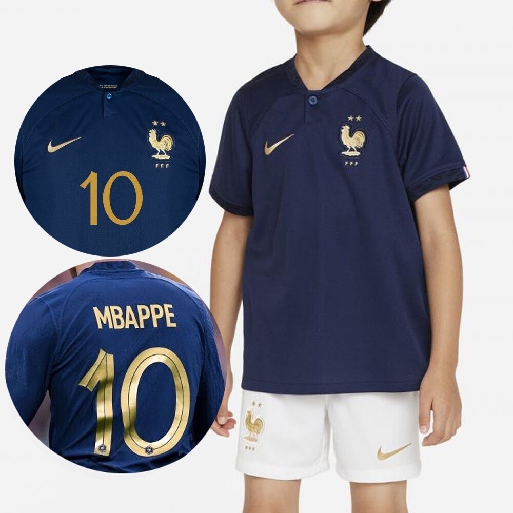 kit Camisa Seleção França 2022-2023 Infantil copa do mundo
