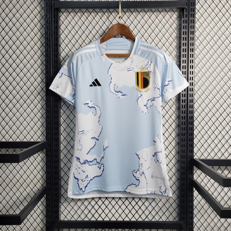 Camisa Bélgica Away 23/24  Feminina - Azul Claro