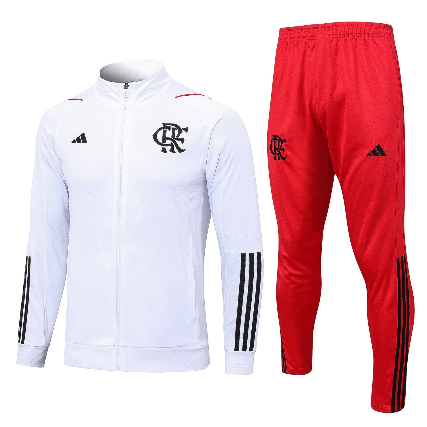 Conjunto Flamengo 2023/2024 Branco com zíper longo