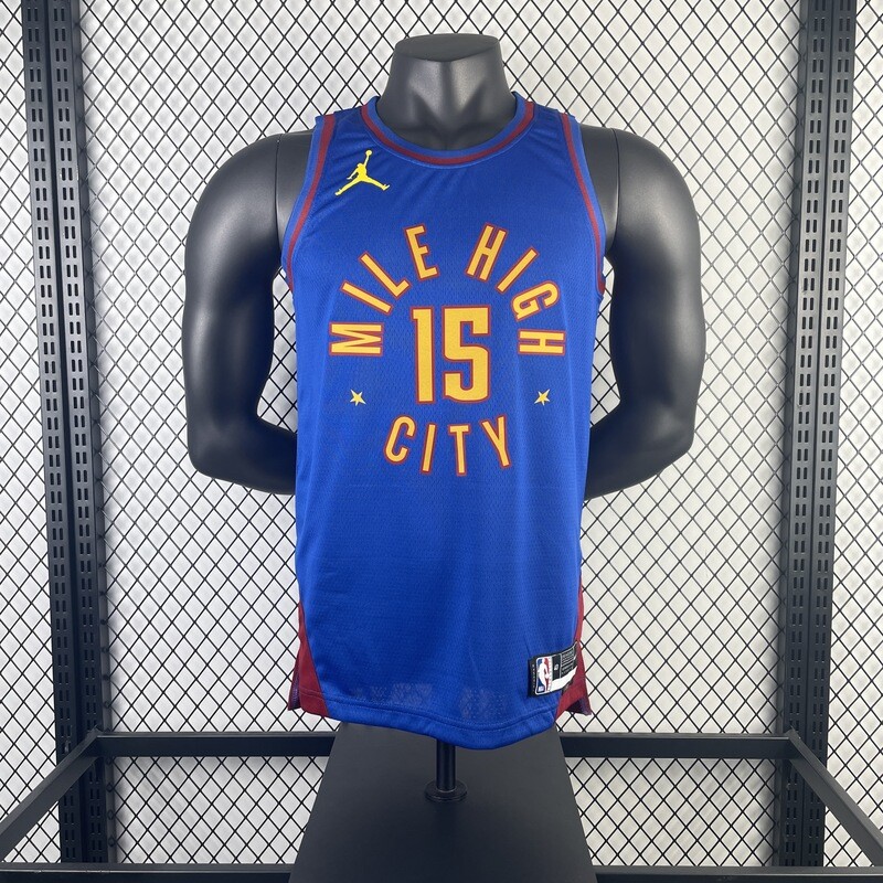 Regata Nike Denver Nuggets Azul Escuro Jokić 15- Versão Jogador