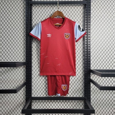 Kit Camisa Infantil West Ham Home 2023/2024 + Short