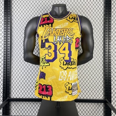 Regata  Los Angeles Lakers Especial Grafiti 1996-97 Hardwood Classics M&N - 34 Shaquille O'neal
