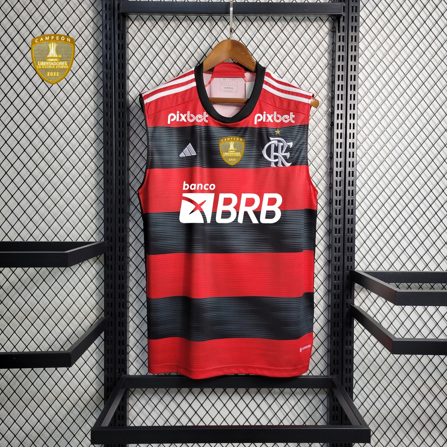 Camisa Regata Flamengo 2023/24 Adidas - Masculina Jogo 1 patrocínio patch