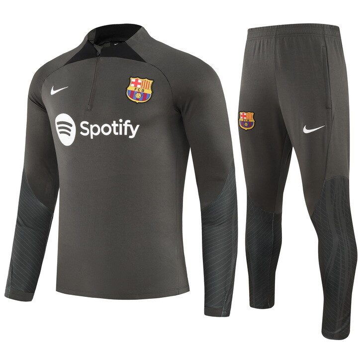 Kit Agasalho Treino Infantil do Barcelona 2023/2024 meio zíper