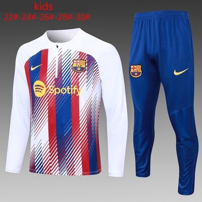 Kit Agasalho Treino Infantil do Barcelona 2023/2024 meio zíper