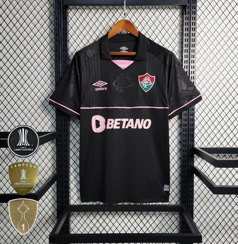 Camisa Fluminense 23/24 Goleiro Masculina - Preto+Rosa