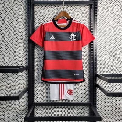 kit Camisa Infantil Adidas Flamengo I 2023-2024 Jogo 1