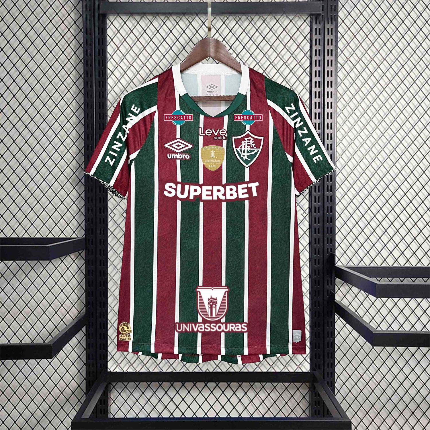 Camisa Fluminense I 2024/25 Torcedor Patrocínios + Patch Campeão da Libertadores