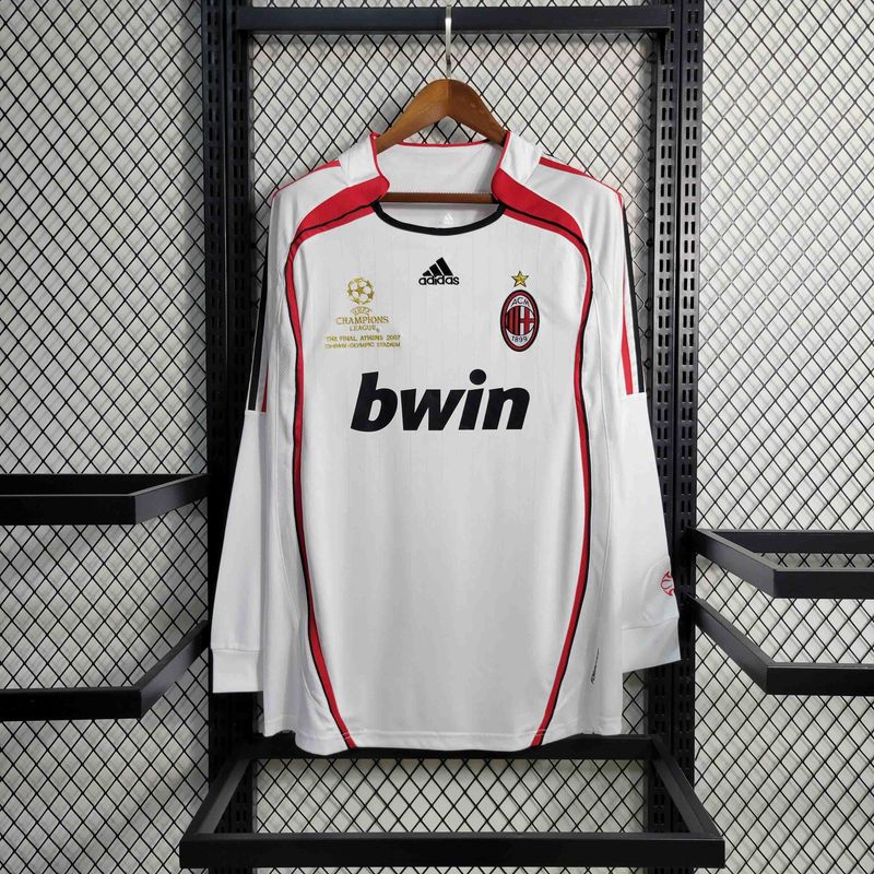 Camisa Milan 2006-2007  Branca Manga Longa