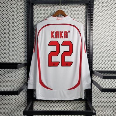 Camisa Milan 2006-2007  Branca Manga Longa 22  KAKA&#39;