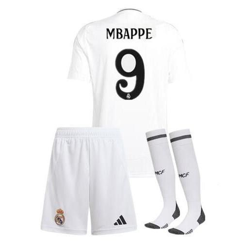 Conjunto Infantil Real Madrid 2024/2025 Mbappé 7 jogo 1