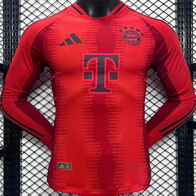 Camisa Bayern de Munique Home 2024-2025 Manga Longa Versão Jogador