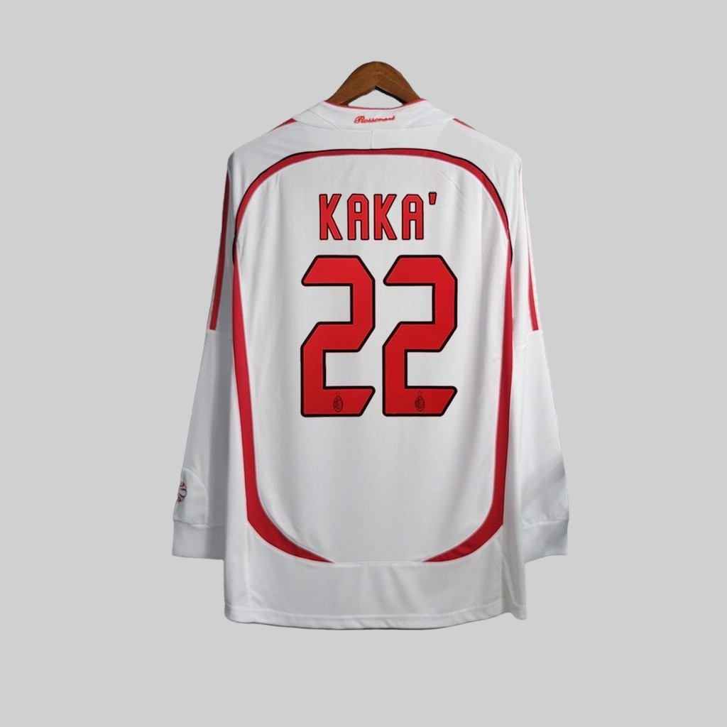 Camisa Milan 2006-2007  Branca Manga Longa Kaka&#39;