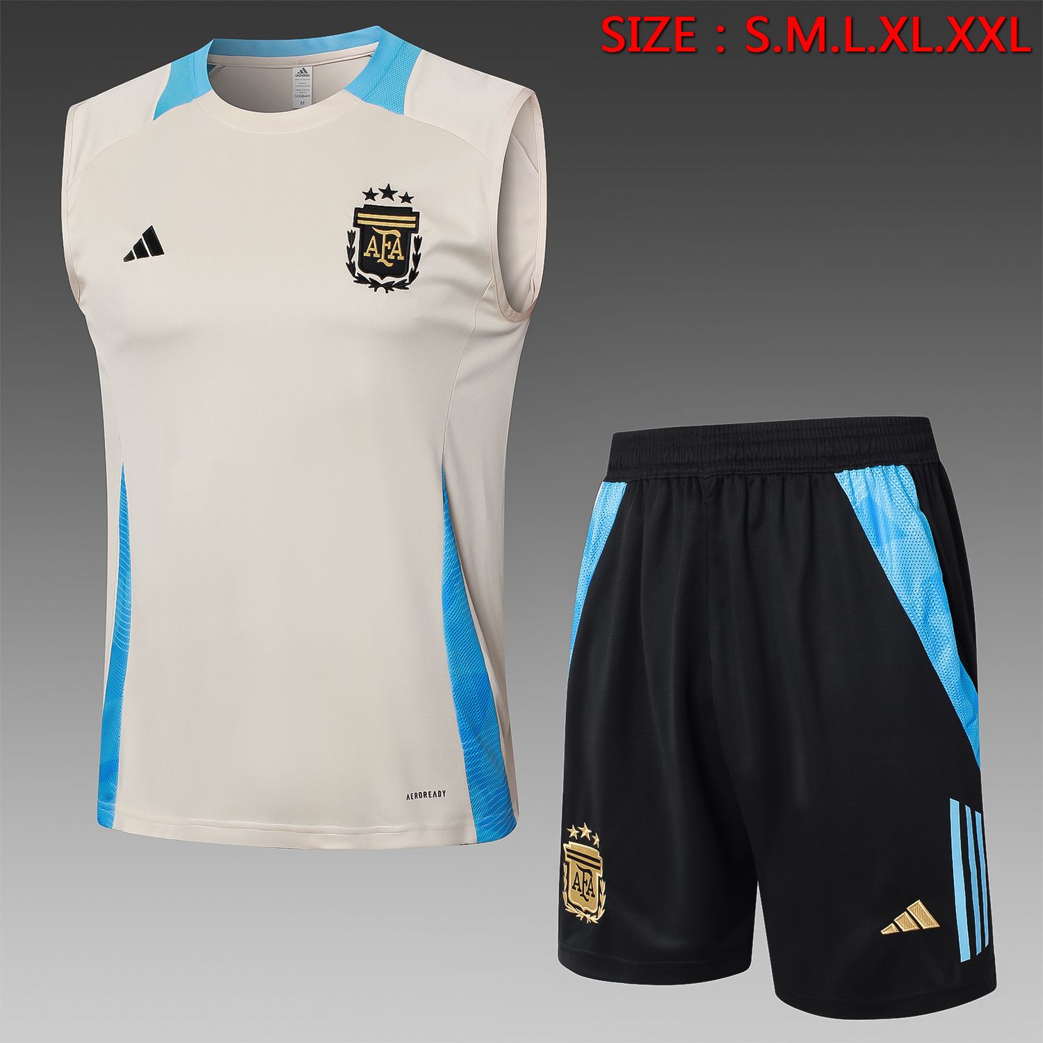 Kit Treino Camisa Regata Seleção da Argentina 2024/25 Camisa+Calção