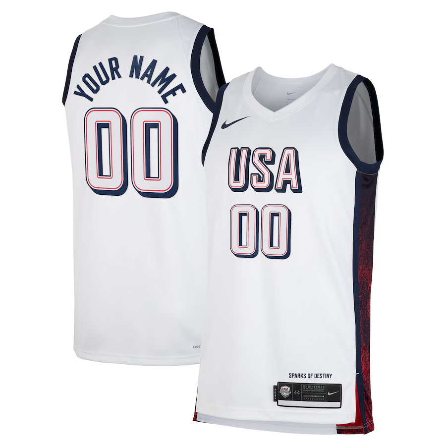 Camiseta Regata Basquete USA EUA Seleção Estados Unidos Jogos Olímpicos Paris 2024 Branca