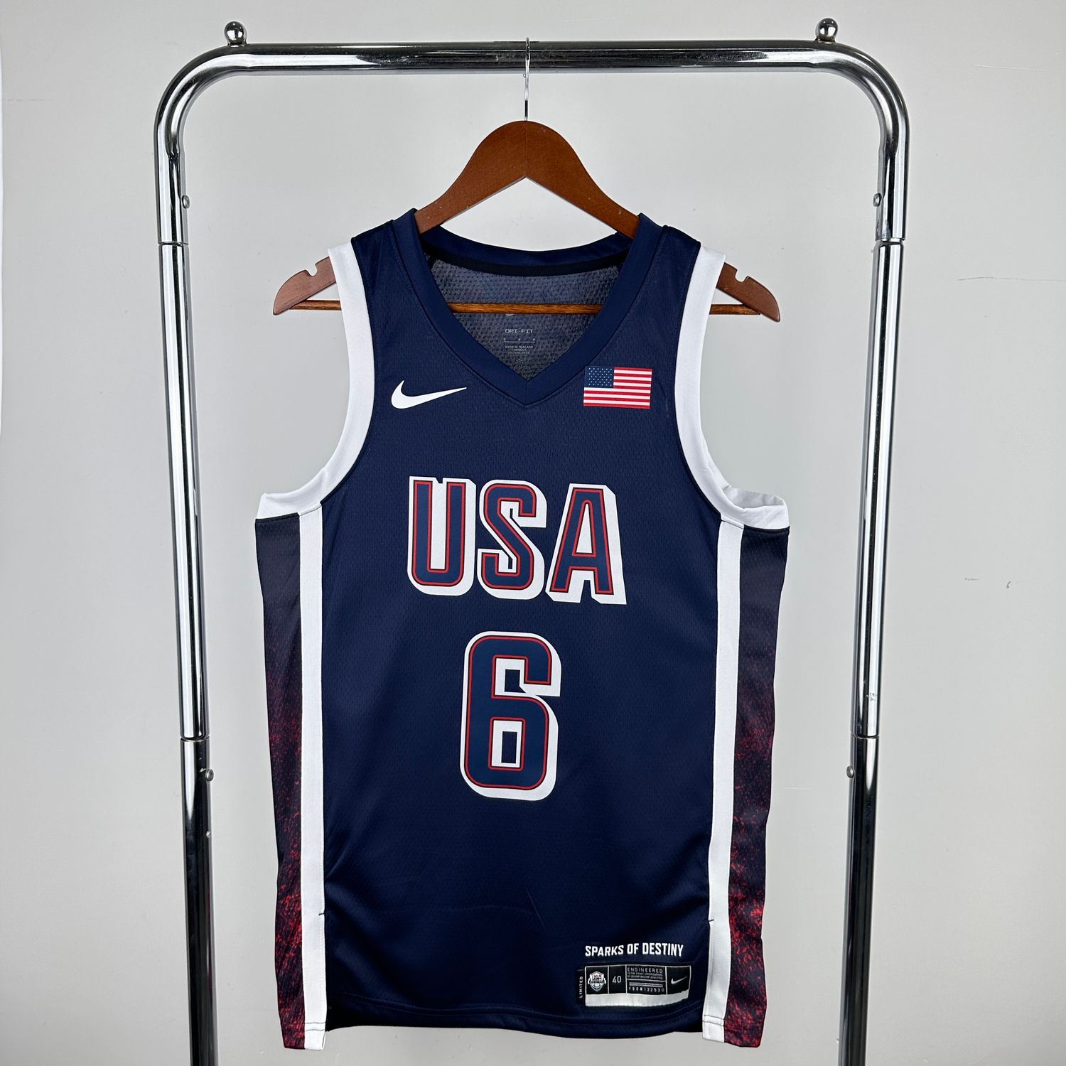 Camiseta Regata Basquete USA EUA Seleção Estados Unidos Jogos Olímpicos Paris 2024 Azul LeBron James (6)