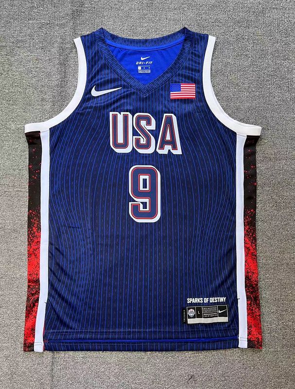 Camiseta Regata Basquete USA EUA Seleção Estados Unidos Jogos Olímpicos Paris 2024 Azul