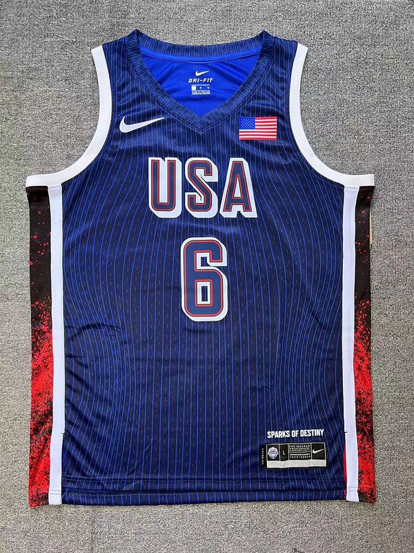 Camiseta Regata Basquete USA EUA Seleção Estados Unidos Jogos Olímpicos Paris 2024 Azul