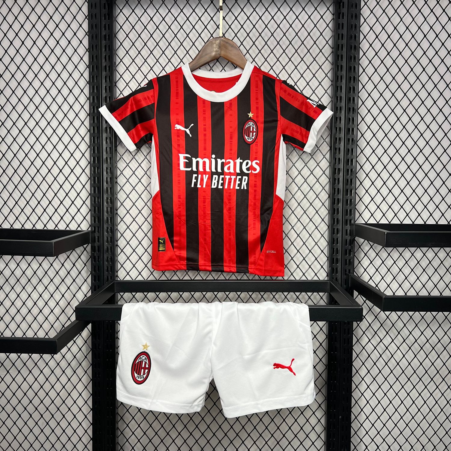 Kit Infantil AC Milan Home 2024/2025 Camisa + Short
