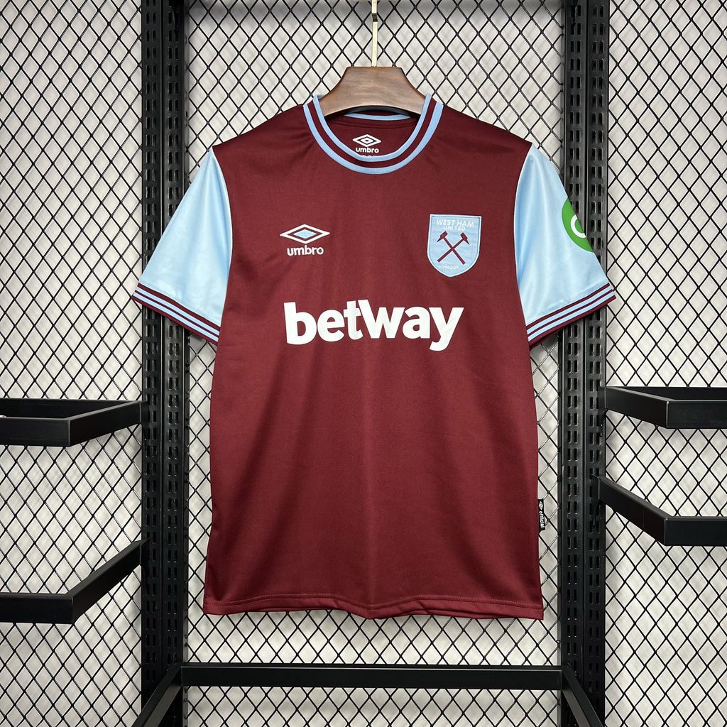 Camisa West Ham Home 2024/2025 Torcedor