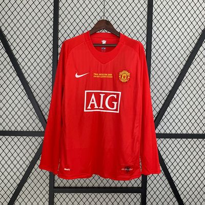 Camisa Manchester United 2007/2008  Manga Longa