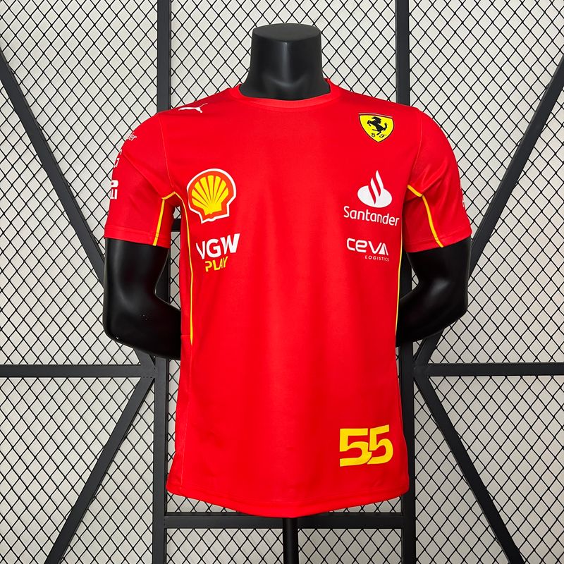 Camisa Fórmula 1 Ferrari Vermelha  Carlos Sainz 2024