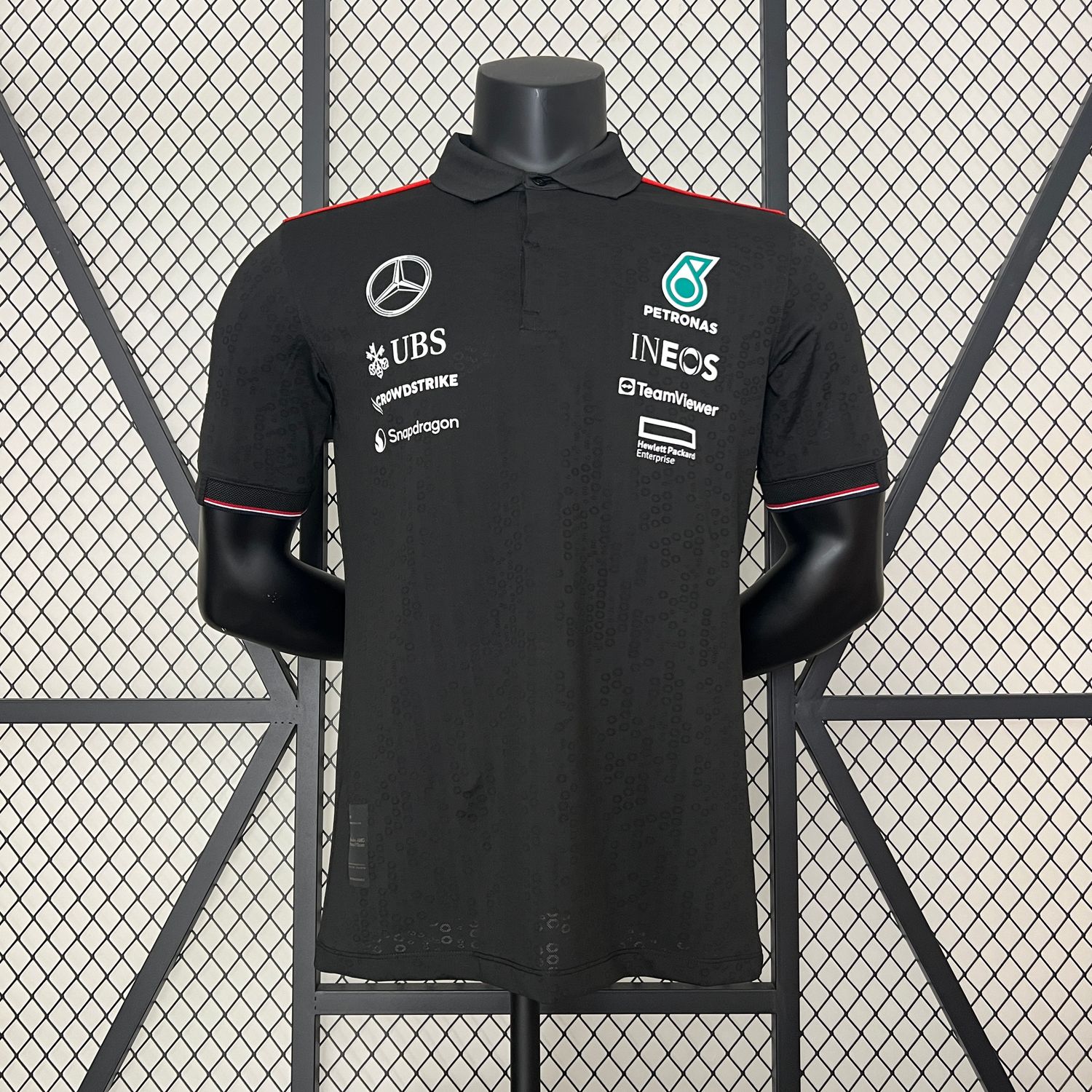 Camisa Polo Mercedes Amg F1 2024 Hamilton Preta
