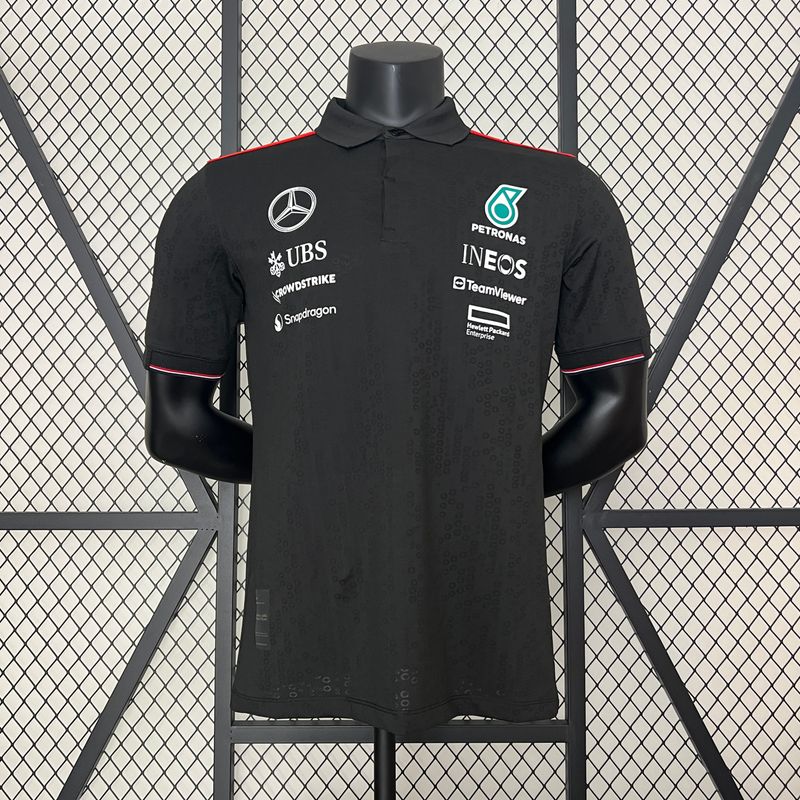 Camisa Polo Mercedes Amg F1 2024 Hamilton Preta