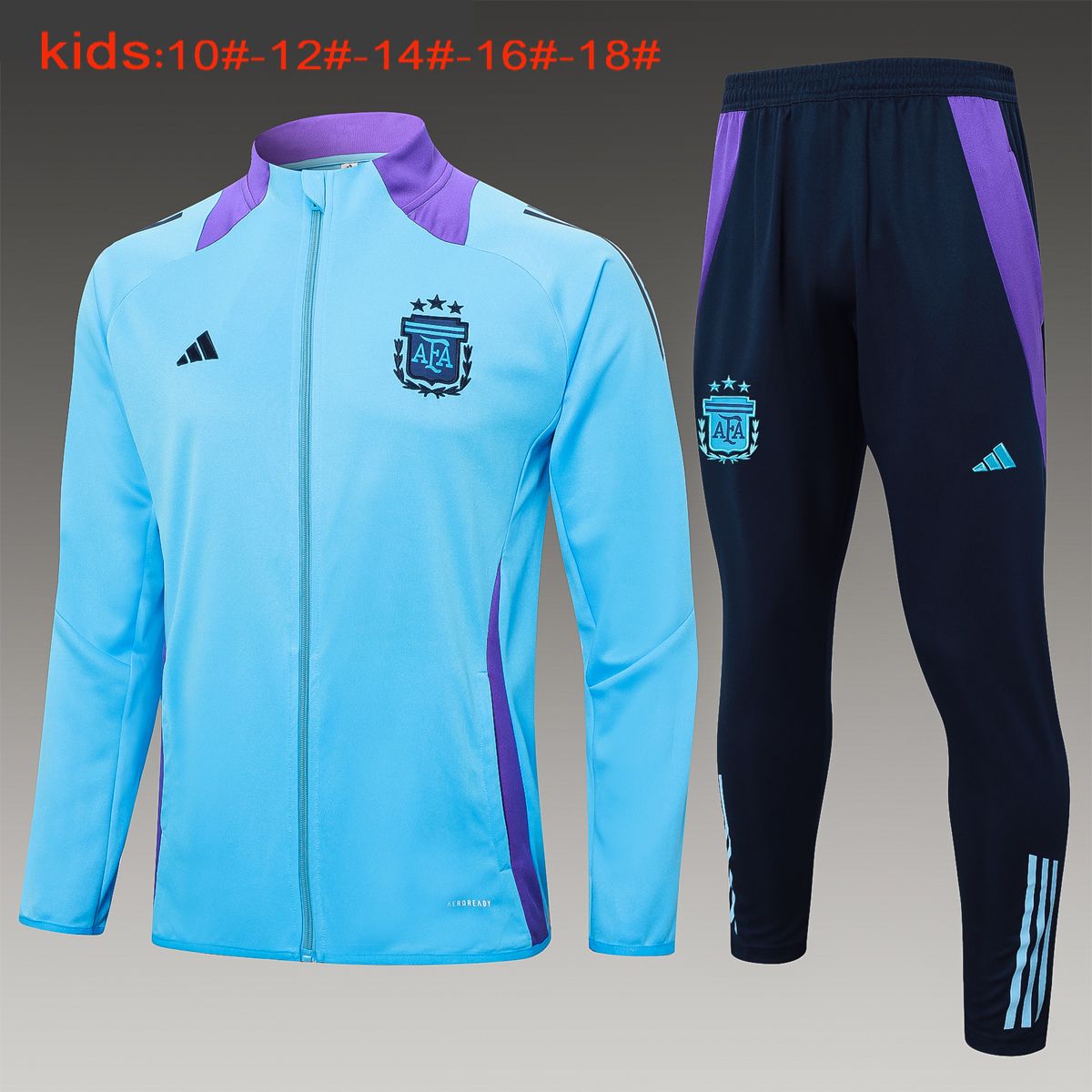 Kit Agasalho Treino Infantil Argentina 2024/2025 zíper longo
