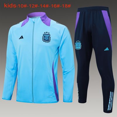 Kit Agasalho Treino Infantil Argentina 2024/2025 zíper longo