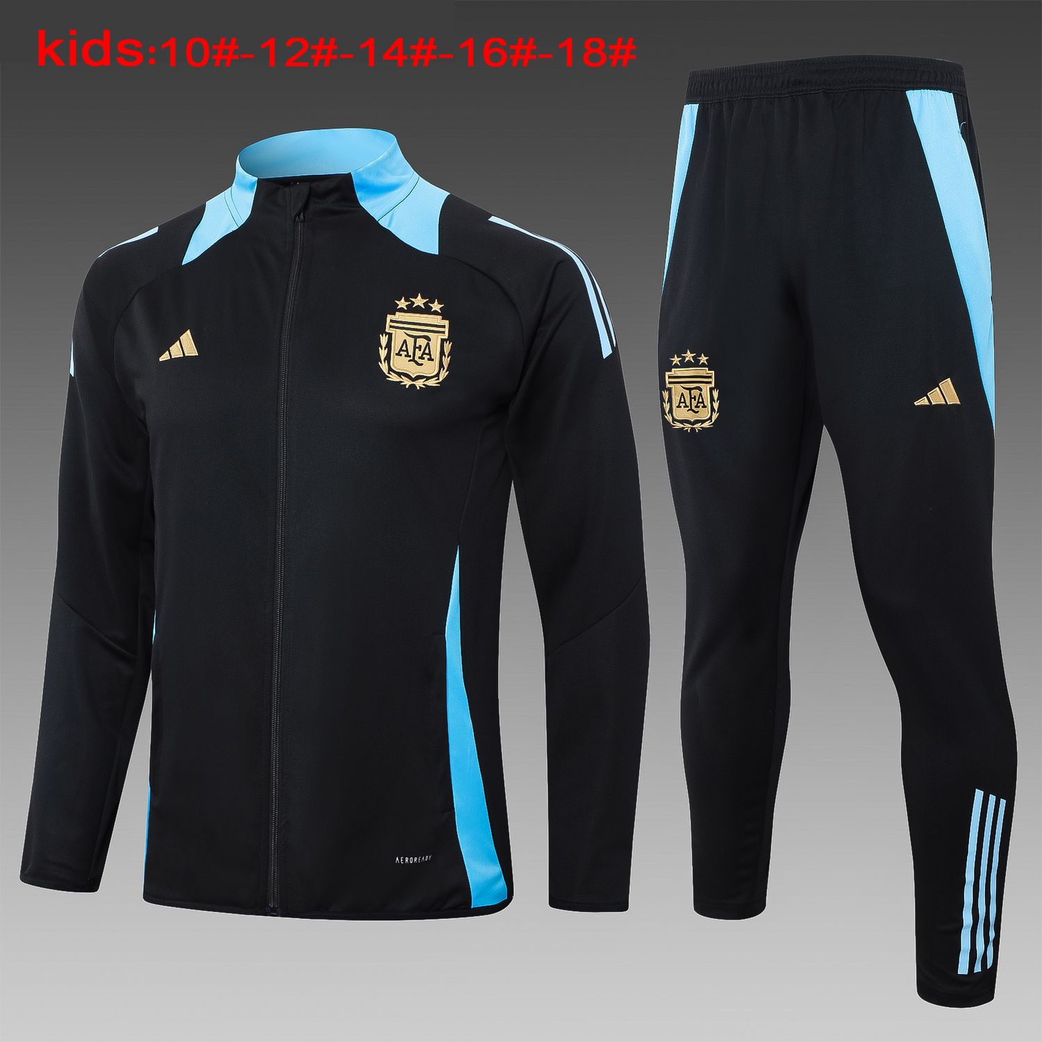 Kit Agasalho Treino Infantil Argentina 2024/2025 zíper longo