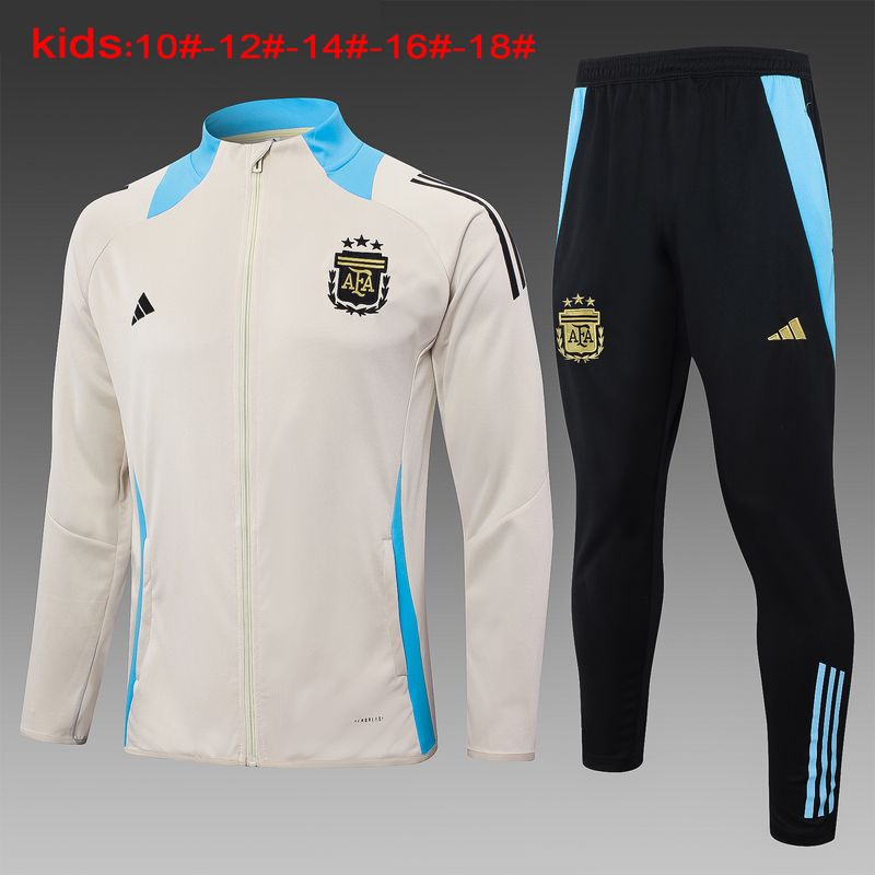 Kit Agasalho Treino Infantil Argentina 2024/2025 zíper longo