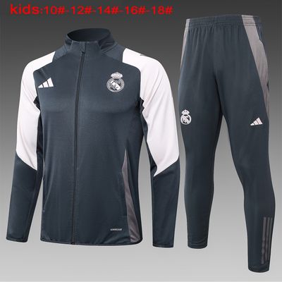 Kit Agasalho Treino Infantil Real Madrid 2024/2025 zíper longo