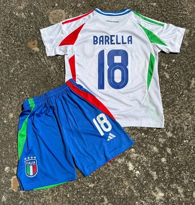 kit Camisa Seleção da Itália Home 2024/25 Barella -Infantil