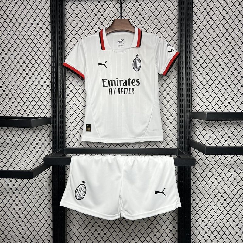 Kit Infantil AC Milan Away 2024/2025 Camisa + Short