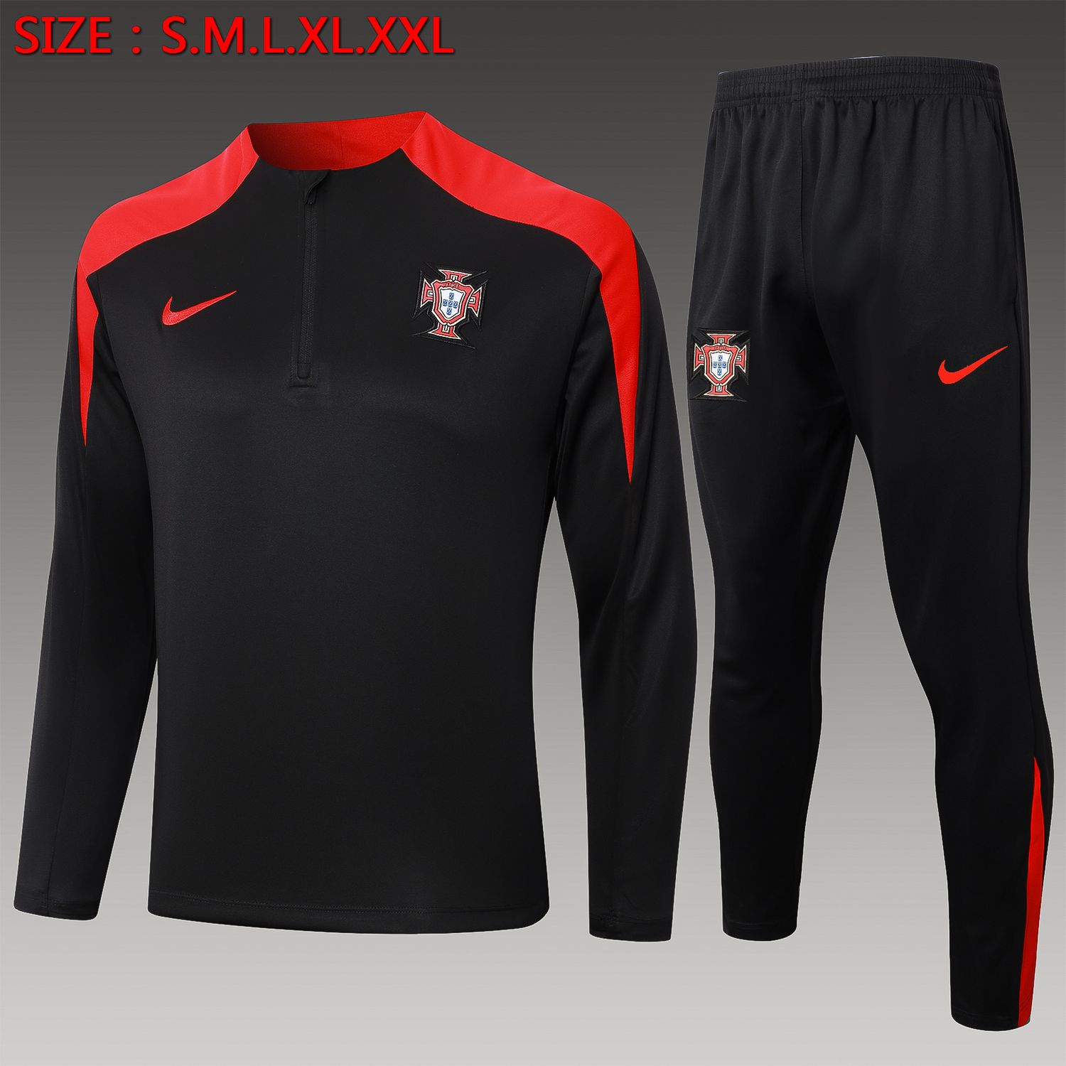 Kit Agasalho Nike Portugal 2024/2025 Meio Zíper