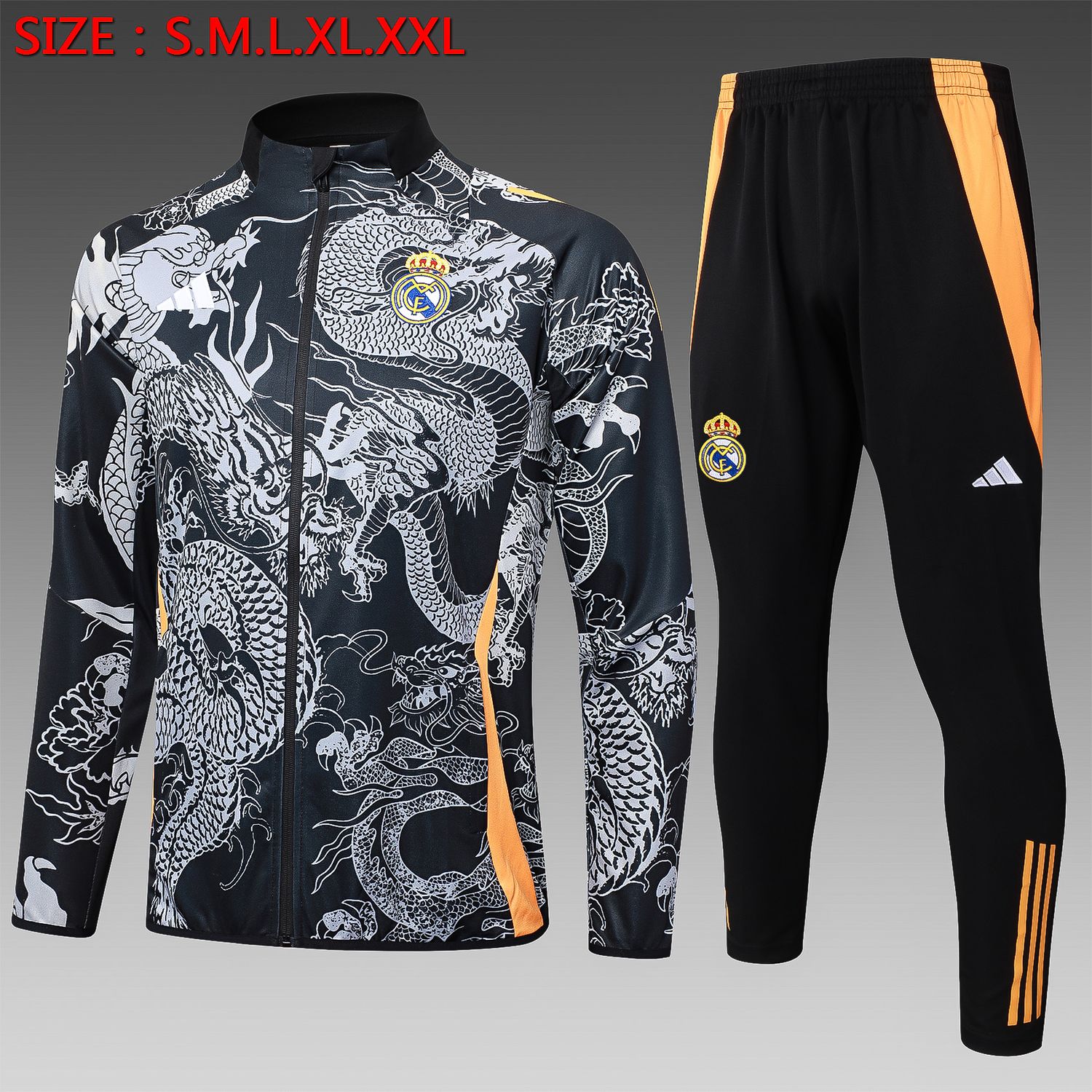 Kit Agasalho Adidas Real Madrid 2024/2025 Zíper Longo